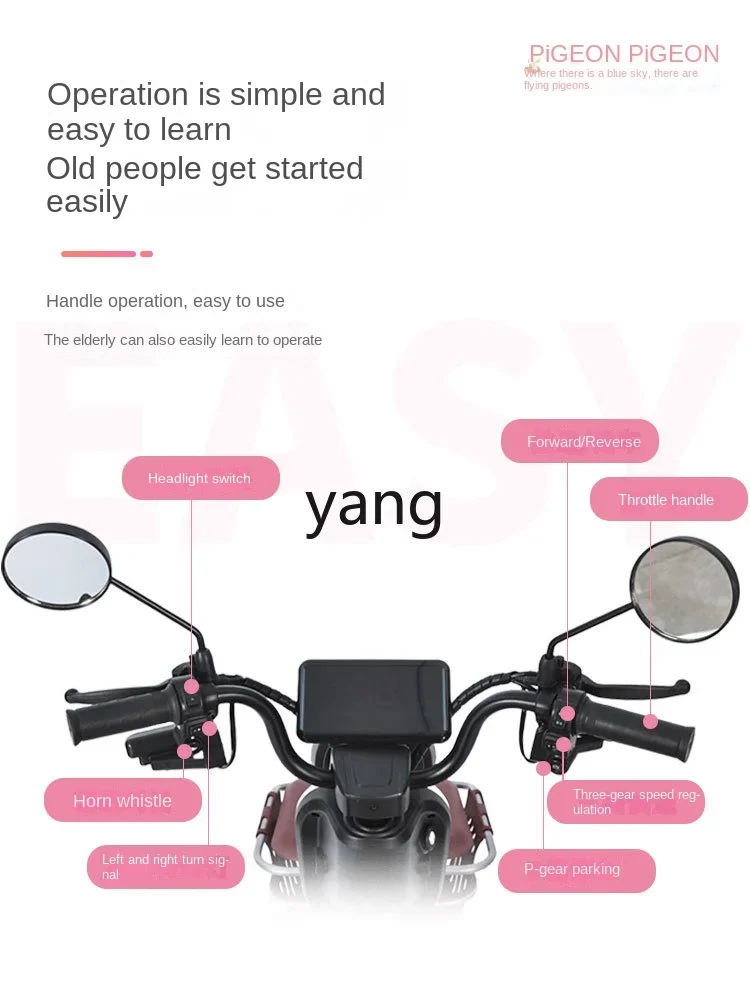LTT national standard electric tricycle household small elderly elderly travel help three-wheeled battery car