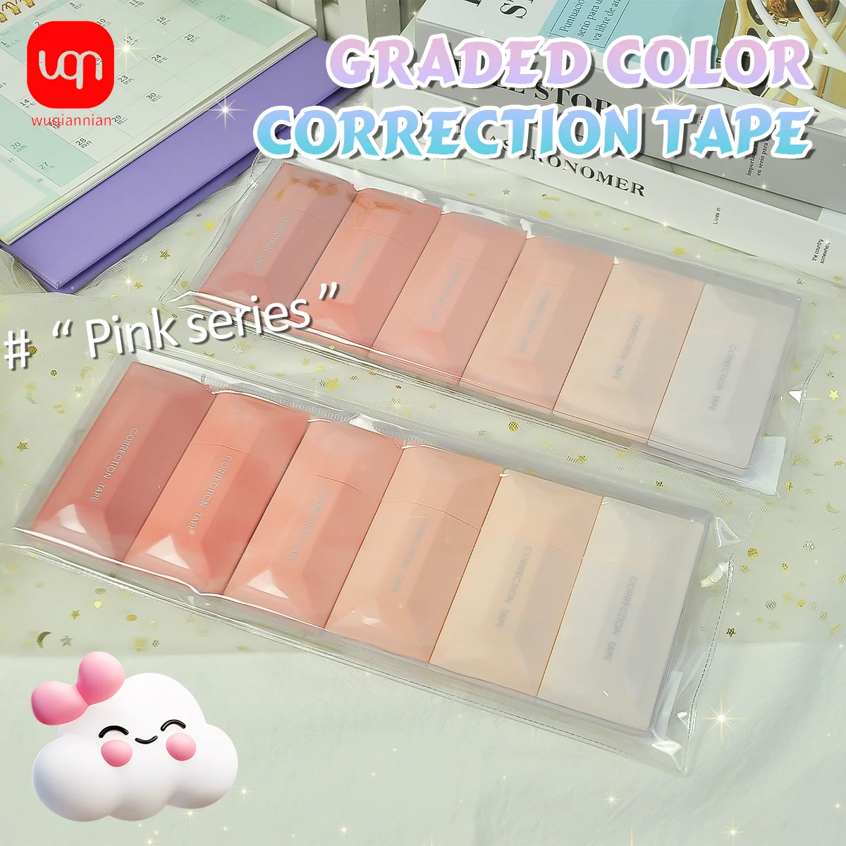 

WQN 6-Piece Large-Capacity GradientColor Correction Tape. Long-Lasting Adhesive. Press And Apply, The GlueComesOut Smoothly With