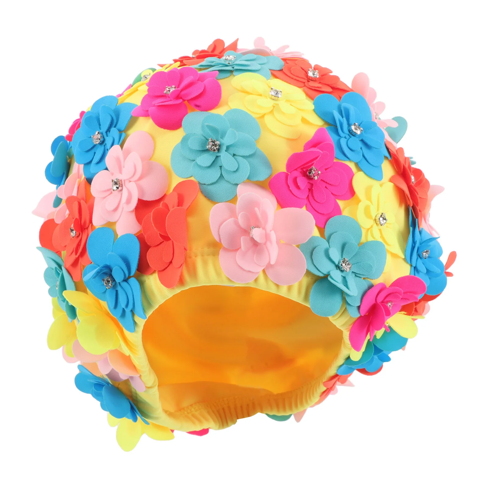 

Waterproof Floral Swim Cap Women Stretchy Fabric Swimming Hat Large Bathing Cap for Long Hair Braids Dreadlocks Comfortable