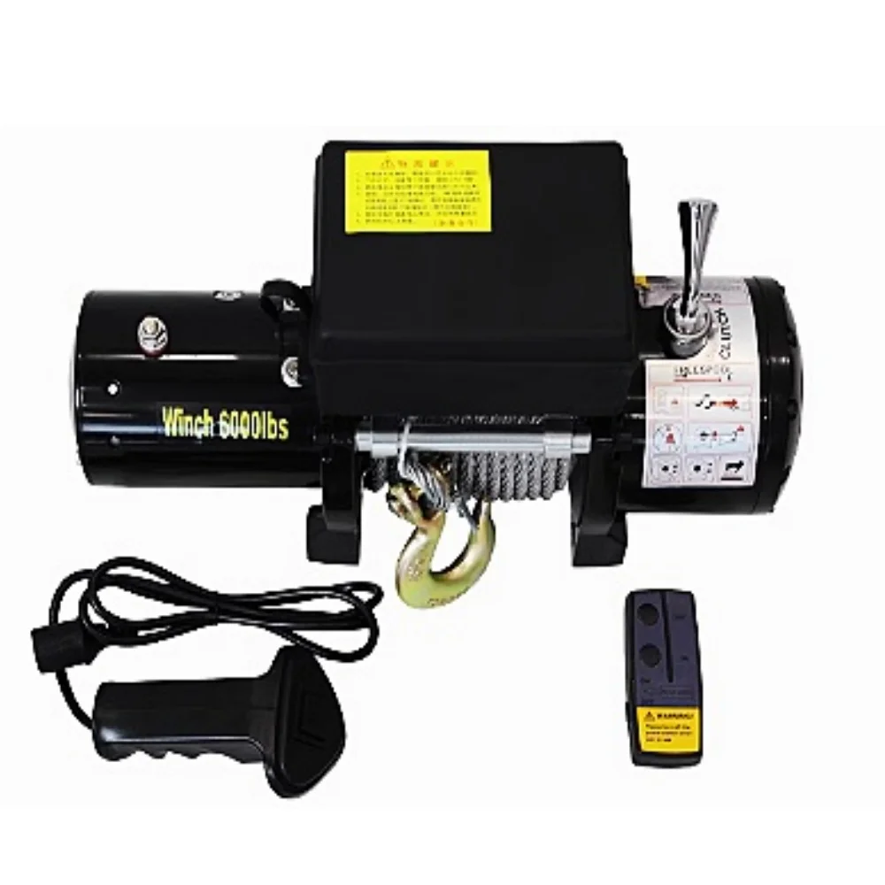 

High Quality 6000Lbs 24V Mini Steel Electric Winch for Automotive Remote Control and Manual Outdoor Dual Purpose Winch