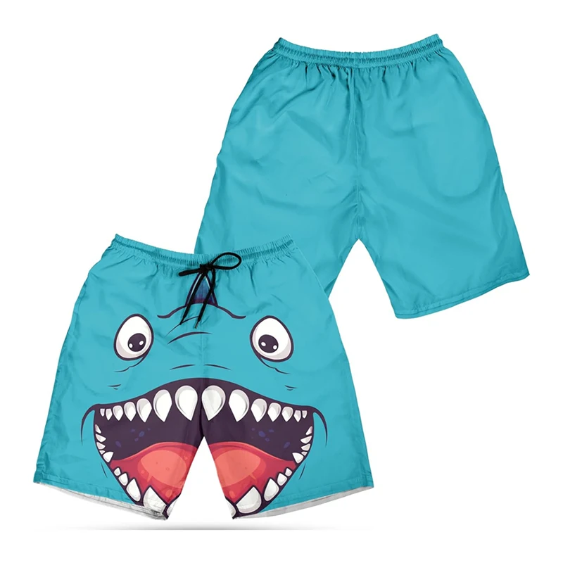 Animal Funny Beach Shorts For Men Digital Printing Sports Swim Trunks Street Fun Cute Dog Shark Graphic 2025 Summer Board Short