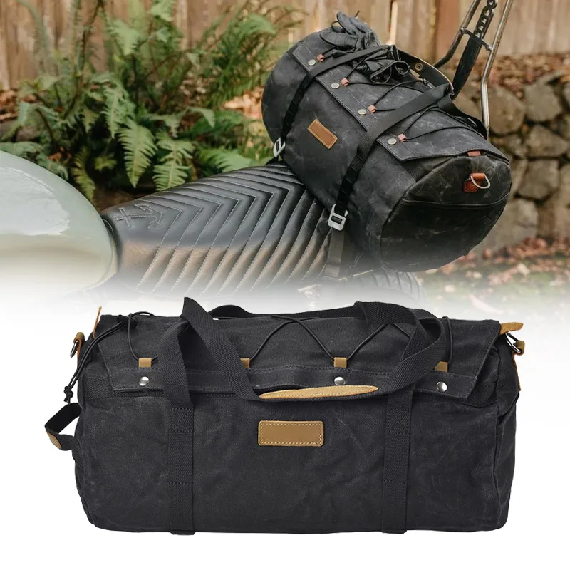retro-waxed-canvas-motorcycle-tail-bag-waterproof-universal-rear-seat-luggage-duffel-bag-for-harley-honda-yamaha-travel-storage