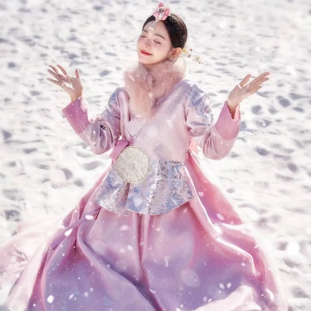 Korea Women Hanbok Dress Set Princess Palace Stage Dance Performance Outfit Costume
