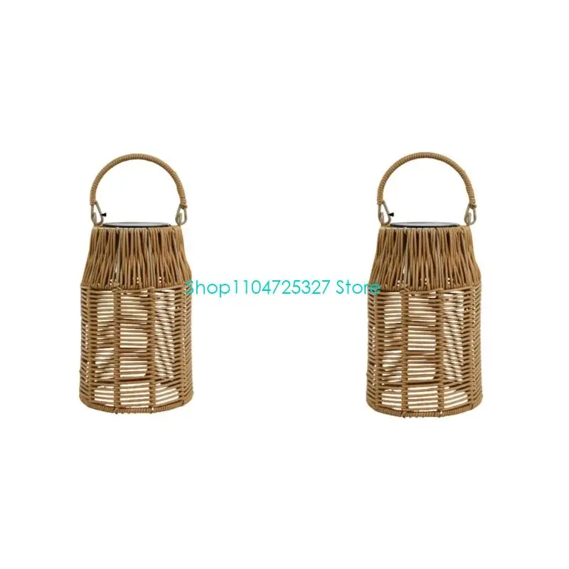 D8KF Solar Outdoor Hanging Accent with Textured Shade, Patio Balcony Decor Piece, Cordless Rain-Ready Style for Yard Use