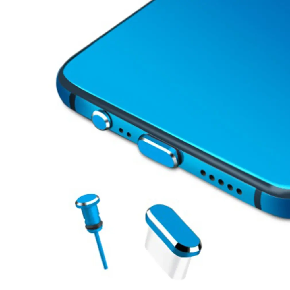 Baru 2 buah 15PM logam debu Plug tipe-c penutup debu untuk IPhone 15 Pro Max Plus Anti hilang jimat ponsel pelindung kotoran
