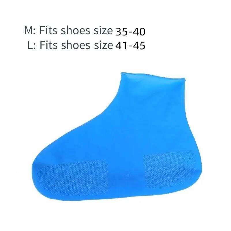 Capa de sapato de silicone antiderrapante, botas de chuva unissex, impermeável, alta elasticidade, resistente ao desgaste, reutilizáveis, ao ar livre, dia chuvoso, 1 par