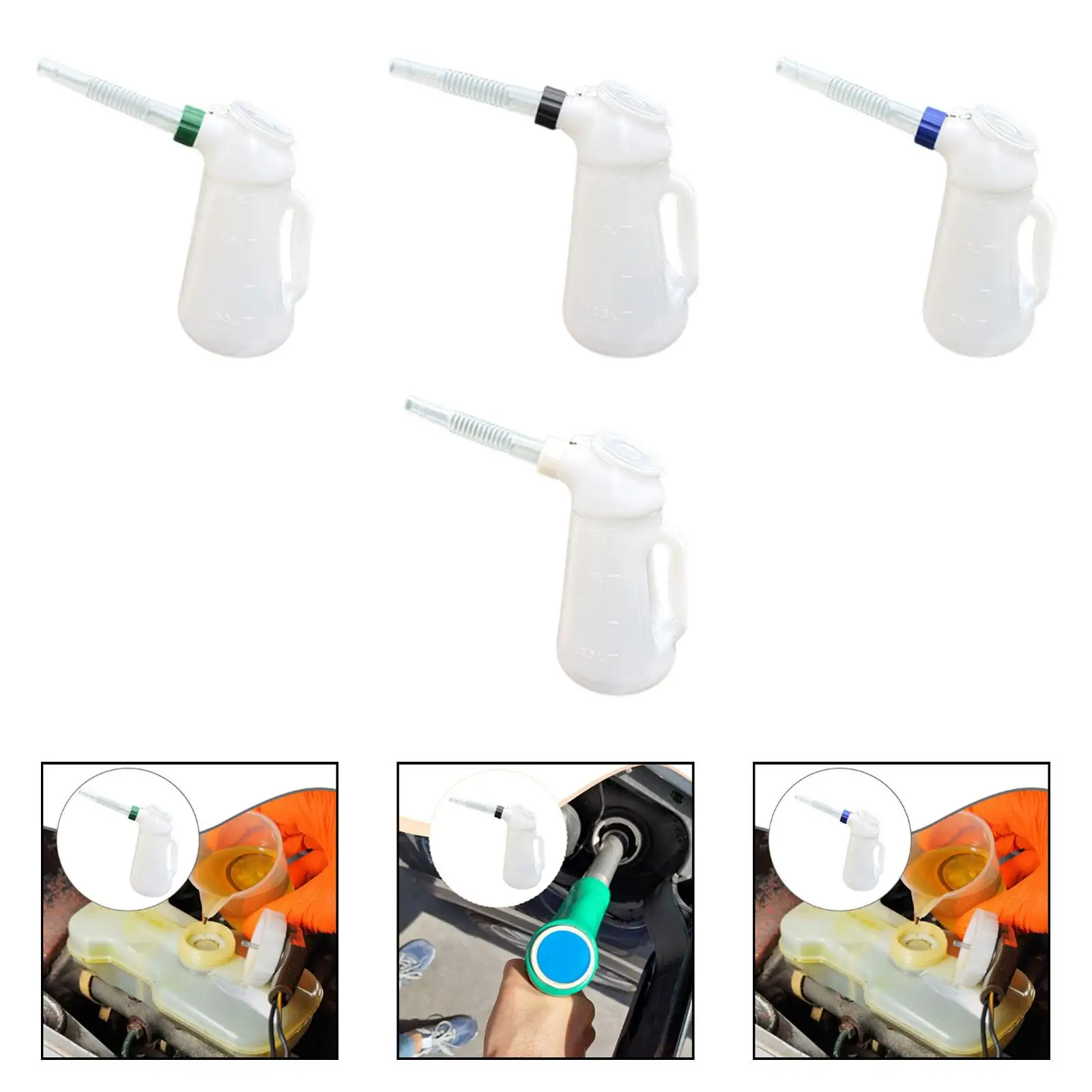 

Long Spout Oil Measuring Jug Leakproof PP Material Oil Pot with Scale Easy Pour Container for Cars and Trucks