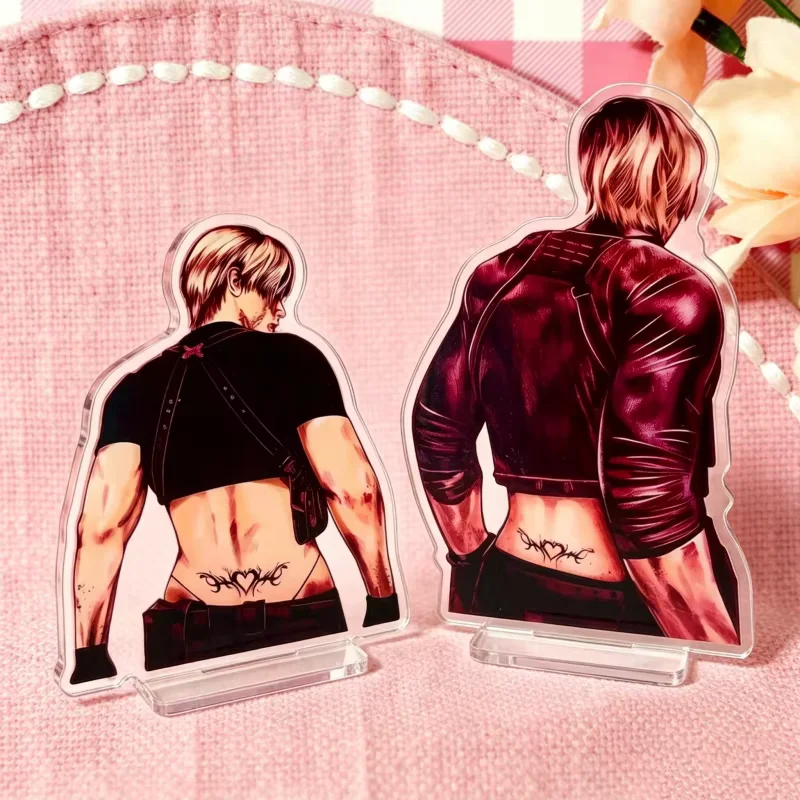 Resident Evil 4 Leon Kennedy Tramp Stamp Back View Acrylic Stand Figure Desktop Cosplay Game Fans Collectible Decor Gift