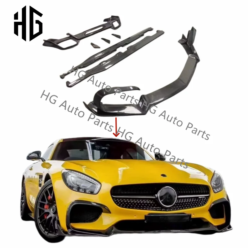 

Upgrade RZ Style Real Carbon Fiber Front Bumper Lip Rear Diffuser Side Skirts Bodykit For Mercedes Benz AMG GT GTC Car Body Kit