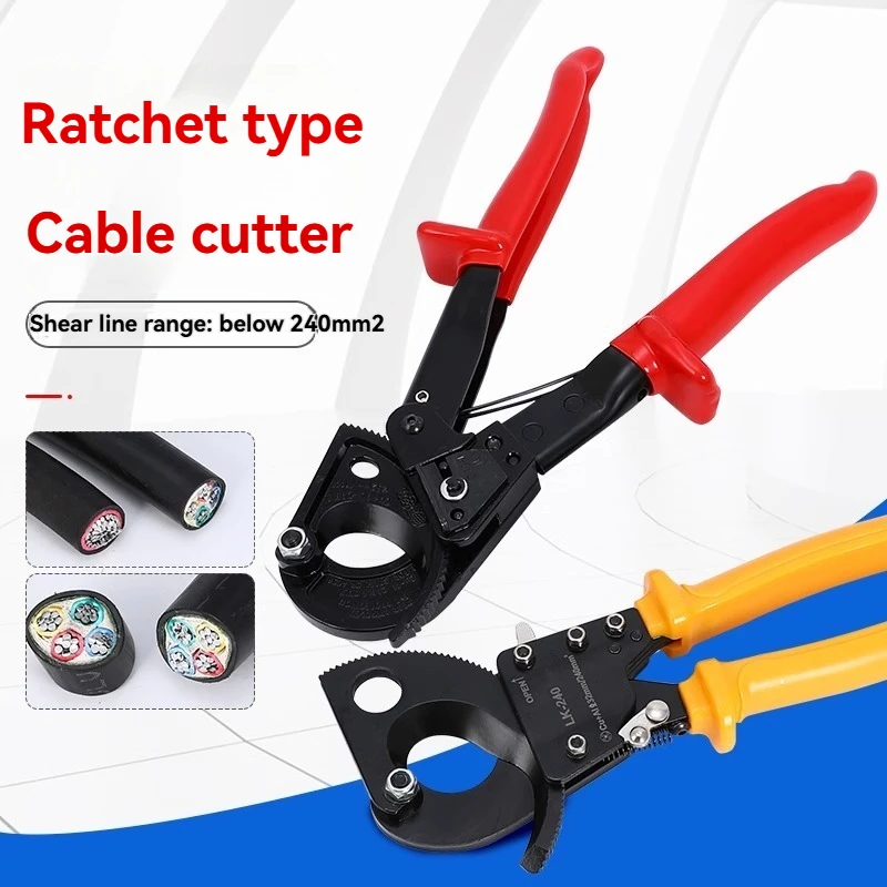 Wire ropes, gear-type and ratchet-type cable cutters, manual cable trimming tools,bolt cutters,wire cutters, electrician's tools