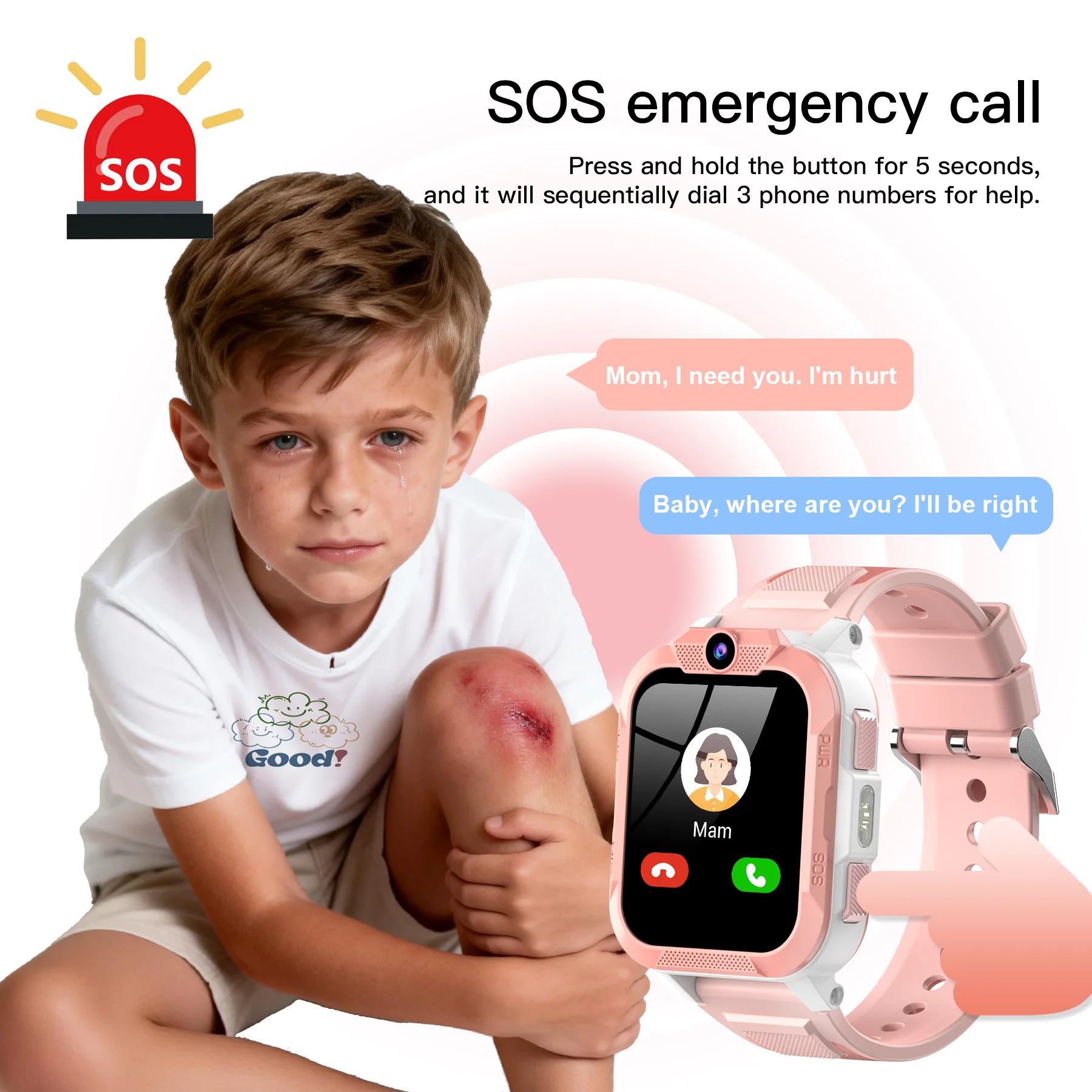 Blackview Kids Smart Watch Waterproof Video Monitor Tracker 4G Call Watch SOS GPS Location Digital Watches for Chirdren's Gift