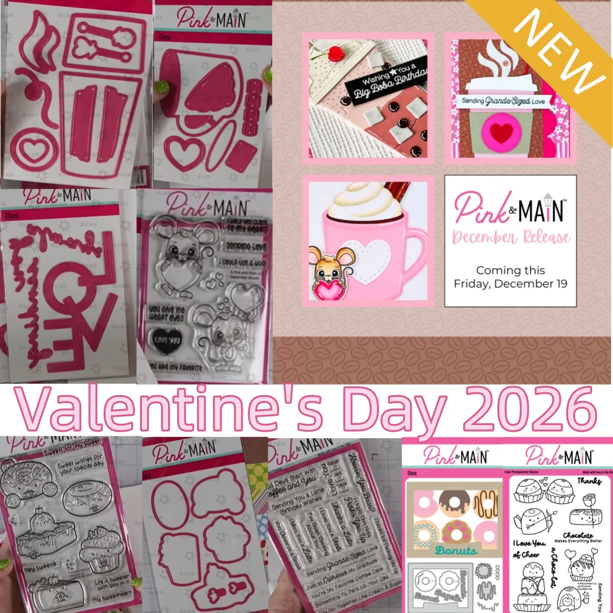 Valentine's Day 2026 Love Cup Doughnut Chocolate Love Bow Arrow Flowers Metal Cutting Dies Clear Stamps For DIY Scrapbook Diary