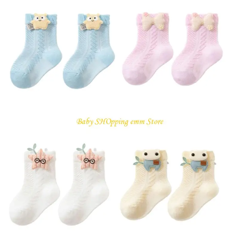 

23GD 0-3 Year Children's Socks Summer Combed Cotton Baby Socks Cartoon Toddler Hosiery Infant Mesh Socks