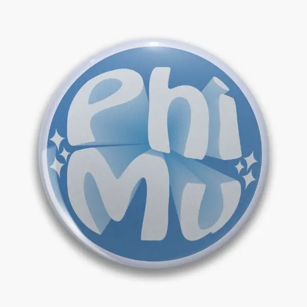 Cute Groovy Phi Mu Sorority In Blue  Soft Button Pin Women Collar Lover Metal Gift Clothes Badge Jewelry Decor Funny Brooch