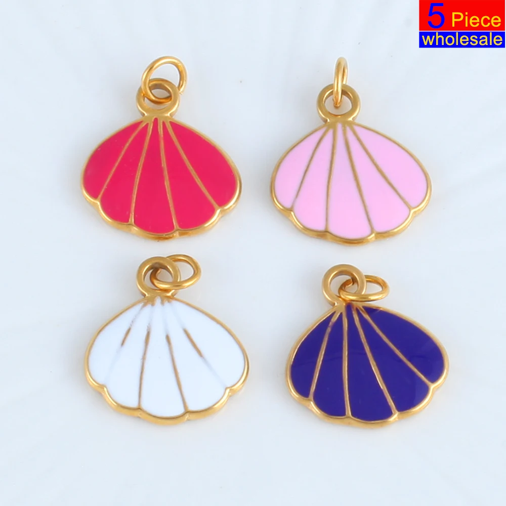 5 قطع الحد الأدنى العصرية عنصر النبات قلادة الفولاذ المقاوم للصدأ عقد دي اي واي المفاتيح لطيف الأزياء الذهبي سحر المجوهرات بالجملة