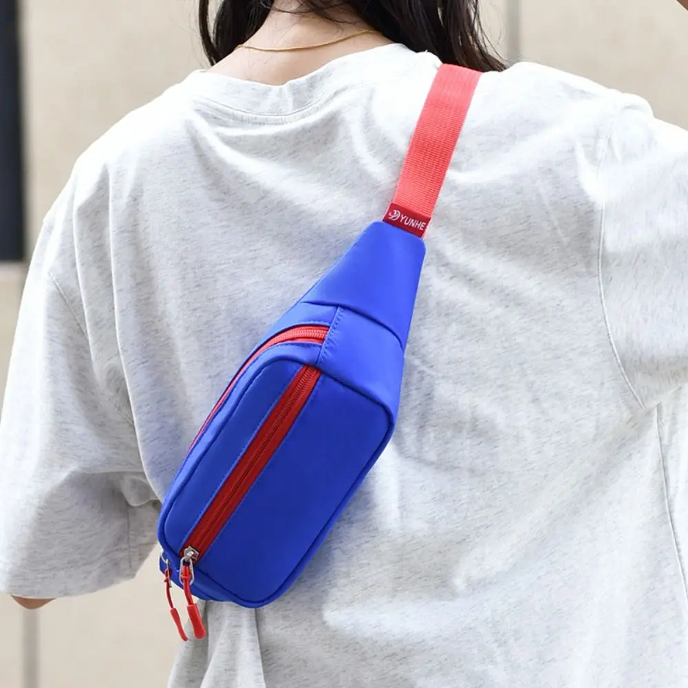 Leisure Large Capacity Women's Chest Bag Wear-resistant Black White Blue Crossbody Bag Lightweight Sports Sling Bag Running