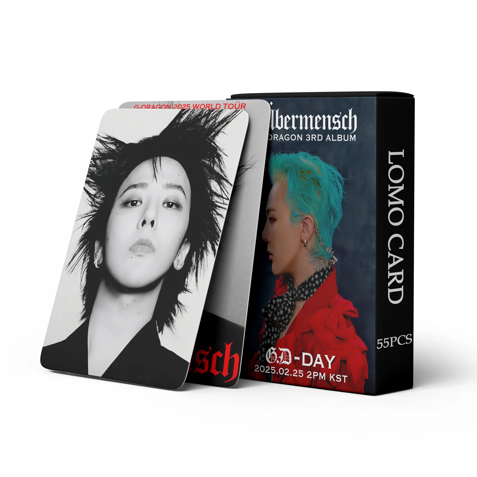 55 개/대 G-DRAGON Idol Boy 새 앨범 Übermensch 시리즈 Lomo 카드 HD Printd Photocards 고품질 사진 팬 컬렉션 선물