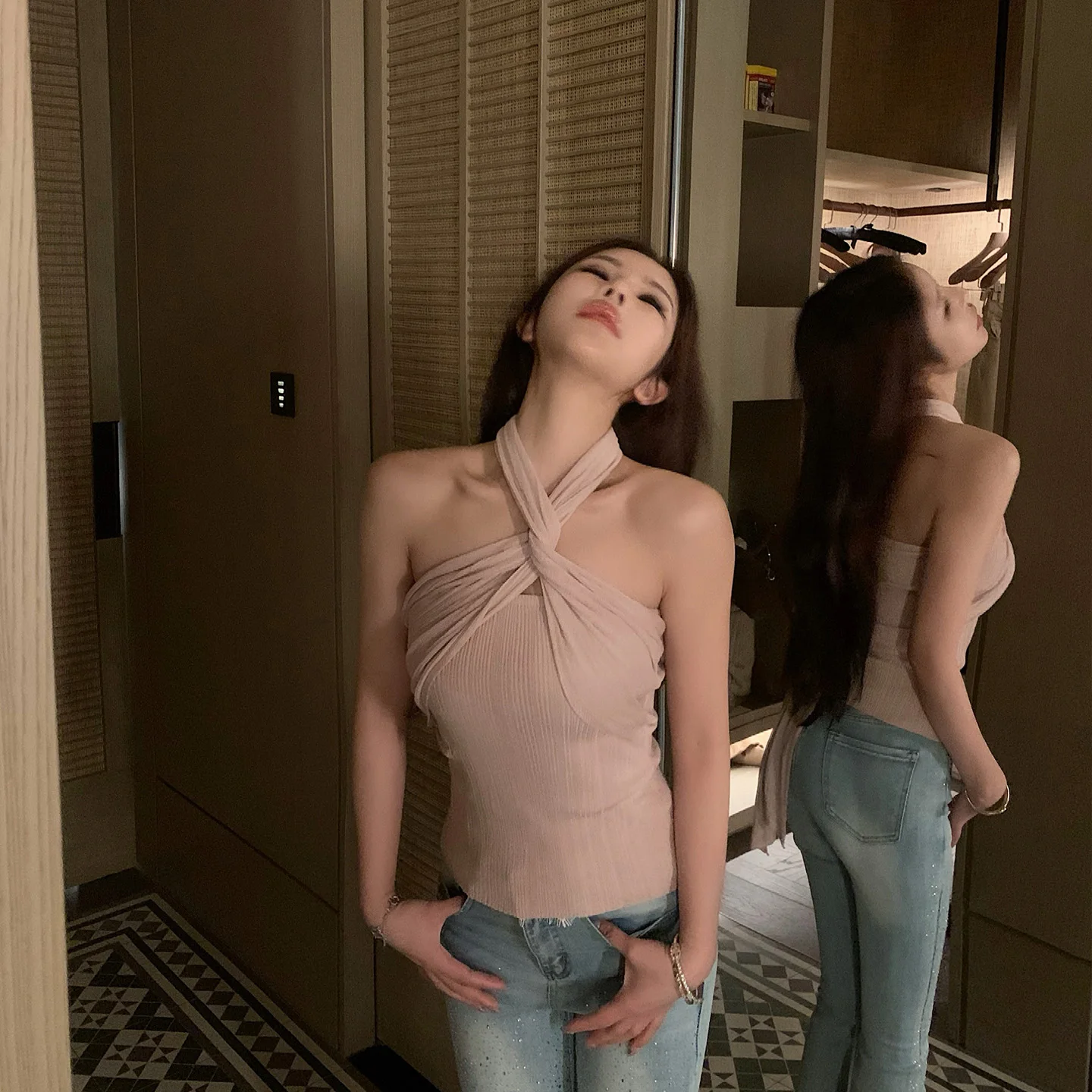 

Onelady Versatile Knitted Off-oulder Crop Top Women's Slim Fit Svel Bridesmaid Outerwear Bandage Chest Wrap irt