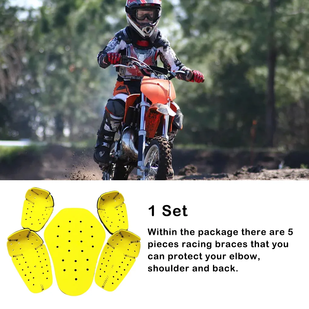 5 Pieces/Set Motorcycle Armors Solid Color Universal Free Size Motorcycling Elbow Back Brace Guard Accessories