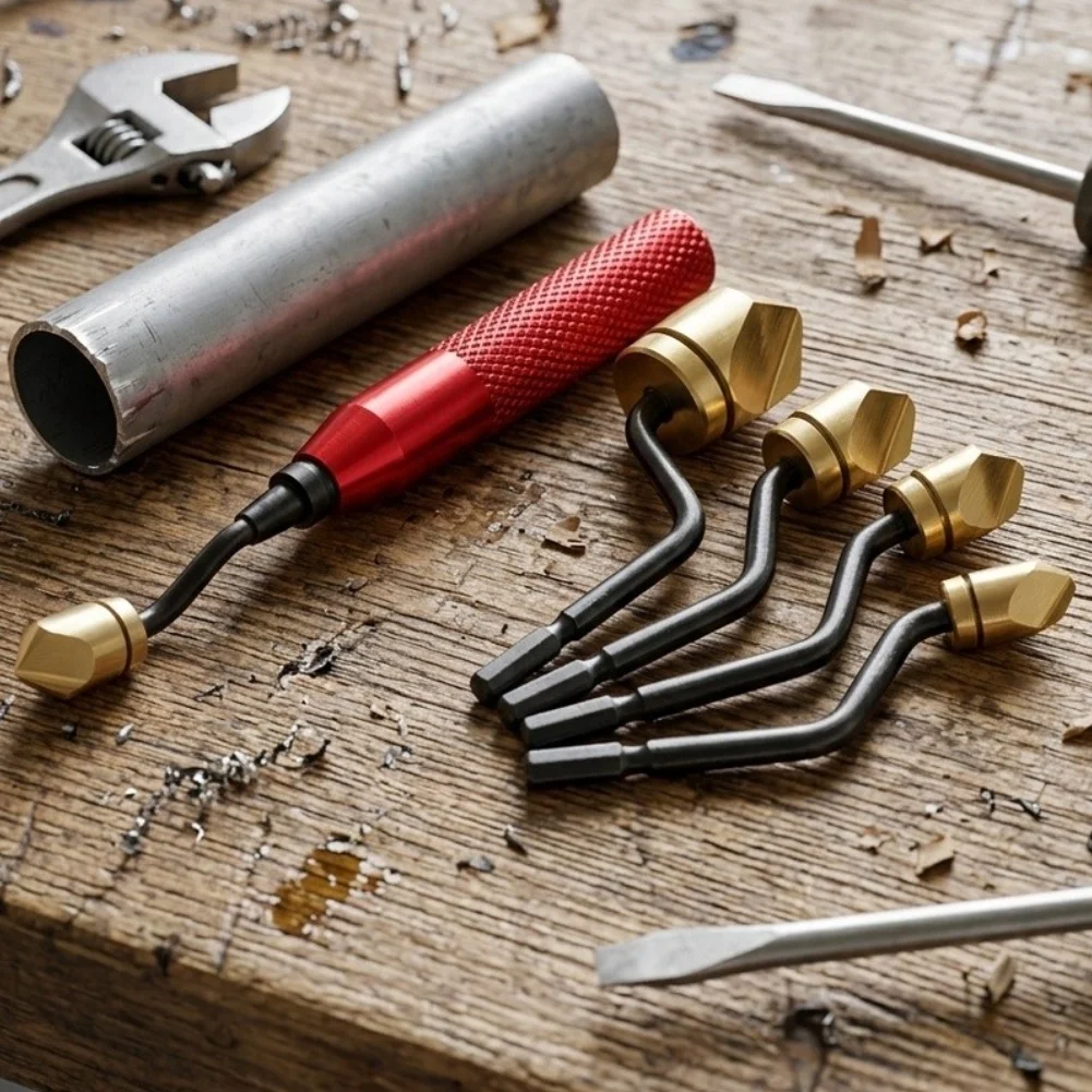 Chamfering Tool Kit for Edge Trimming and Burr Removal on Aluminum Profiles Wood Panels PVC Pipes and Steel Tubes