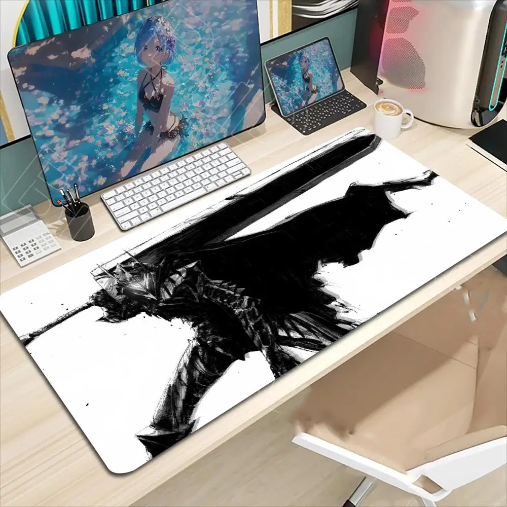 

Коврик для мыши в стиле аниме Berserker, большой коврик для компьютерной офисной игры, настольные коврики XXL, резиновые противоскользящие коврики для игровой клавиатуры, длинные настольные коврики