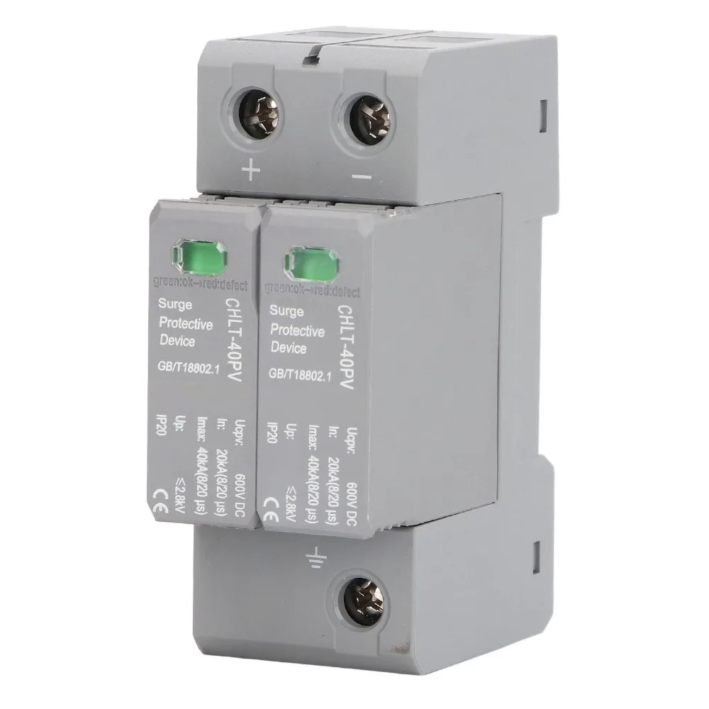 

High Accuracy Photovoltaic Protective Device DC600V 20KA To 40KA PV Protector Stable Performance Photovoltaic Arrestor