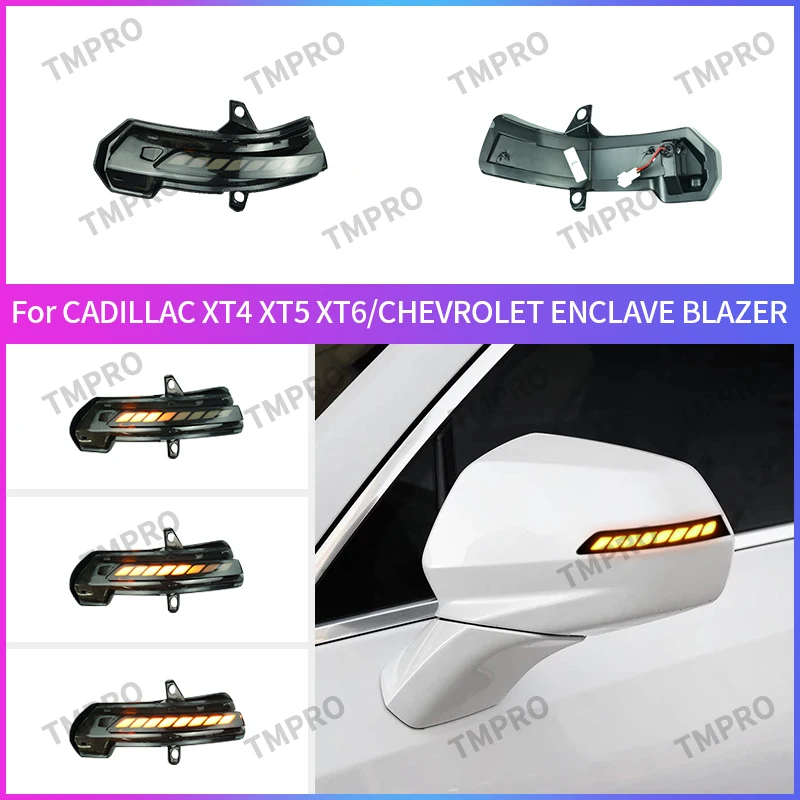 2Pcs Dynamic Turn Signal Lights For Cadillac XT4 XT5 XT6 Chevrolet Enclave Blazer LED Side Mirror Indicator Blinker Lamp