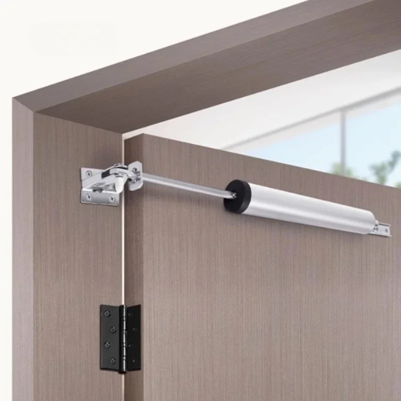 "35KG Soft-Close Pneumatic Door Closer - Adjustable Speed & Positioning with Safety Stop | Premium Door Hardware"