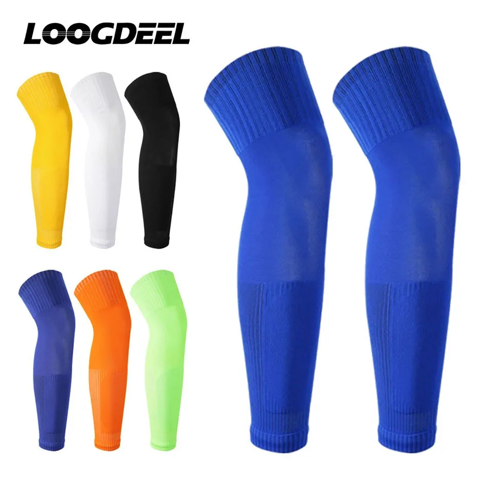 Loogdeel 1 Pair Adult Football Calf Socks Over-the-Knee Soccer Leggings Socks Breathable Sports Knee Pads Leg Cover Joint Knee
