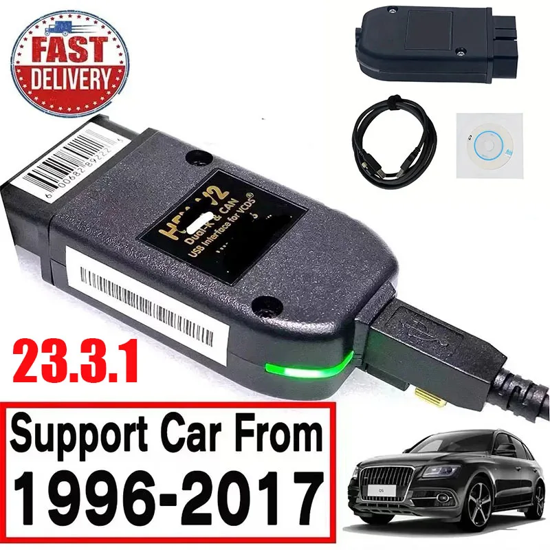 Auto Diagnostics Scanner VCDS VAGCOM Interface VCDSCAN HEX V2 Newly23.3.1 For VW AUDI Skoda Seat Multi-Language Diagnostics Tool