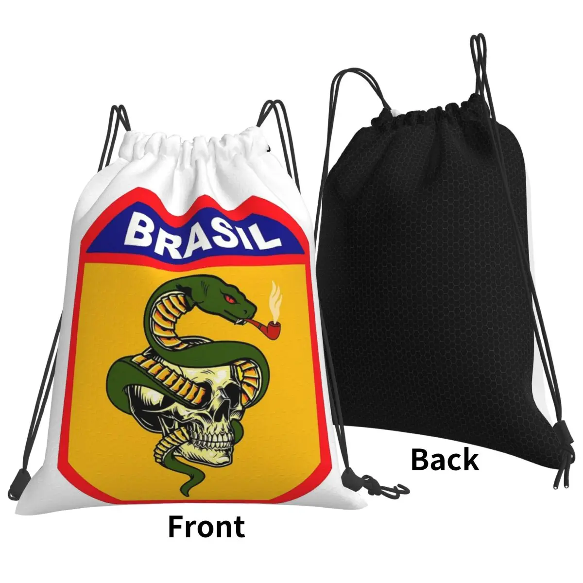 The Smoking Snake Brazilian Expeditionary Force Pacht Backpacks Multi-function Drawstring Bundle Pocket Sports Bag Book Bags