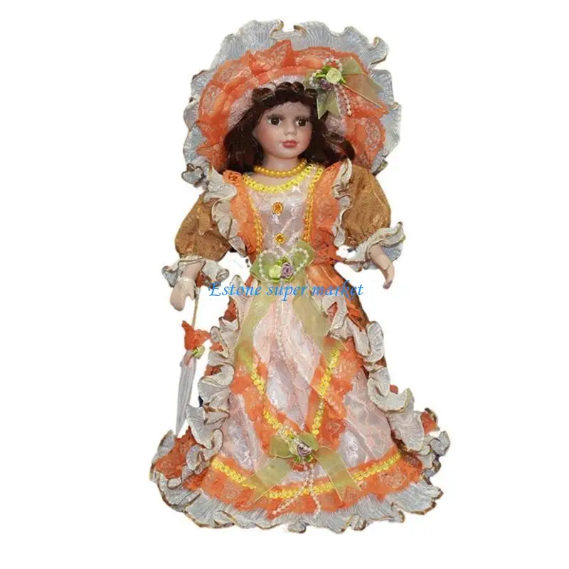 090B Decorative Triangel 17 Inch Porcelain Doll for Valentine Decoration Ornament