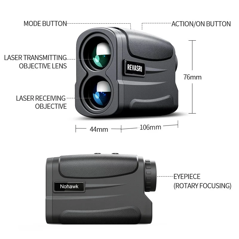 REVASRI Multifunction Bigger Size Laser Rangefinder with Two Points of Measurement High Range Finder for Hunting Construction