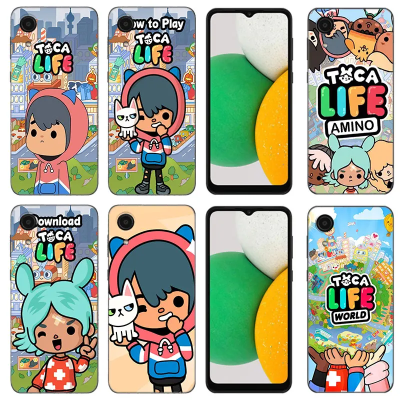 Toca Life World Game Phone Case For Samsung Galaxy A01 A03 Core A04 A20 E A02 A10 A21 A30 A50 S A40 A41 A6 A8 + A7 Black Cover