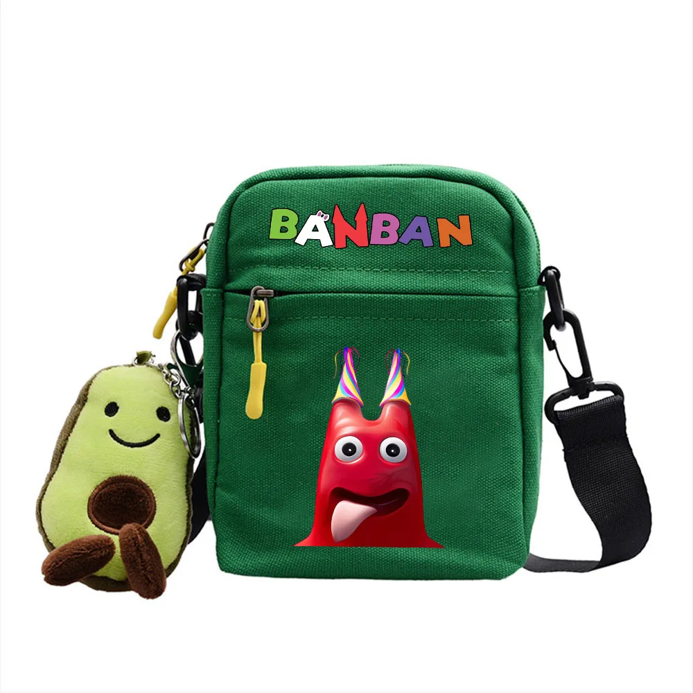 Garten of Banban Canvas Shoulder Bag Anime Cute Oblique Backpack Men and Women Small Square Bag Children\'s Birthday Gift