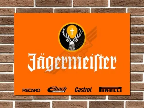 Jägermeister Racing Livery Metallschild Le Mans Garage Sign Man Cave-Aluminium-Blechschild