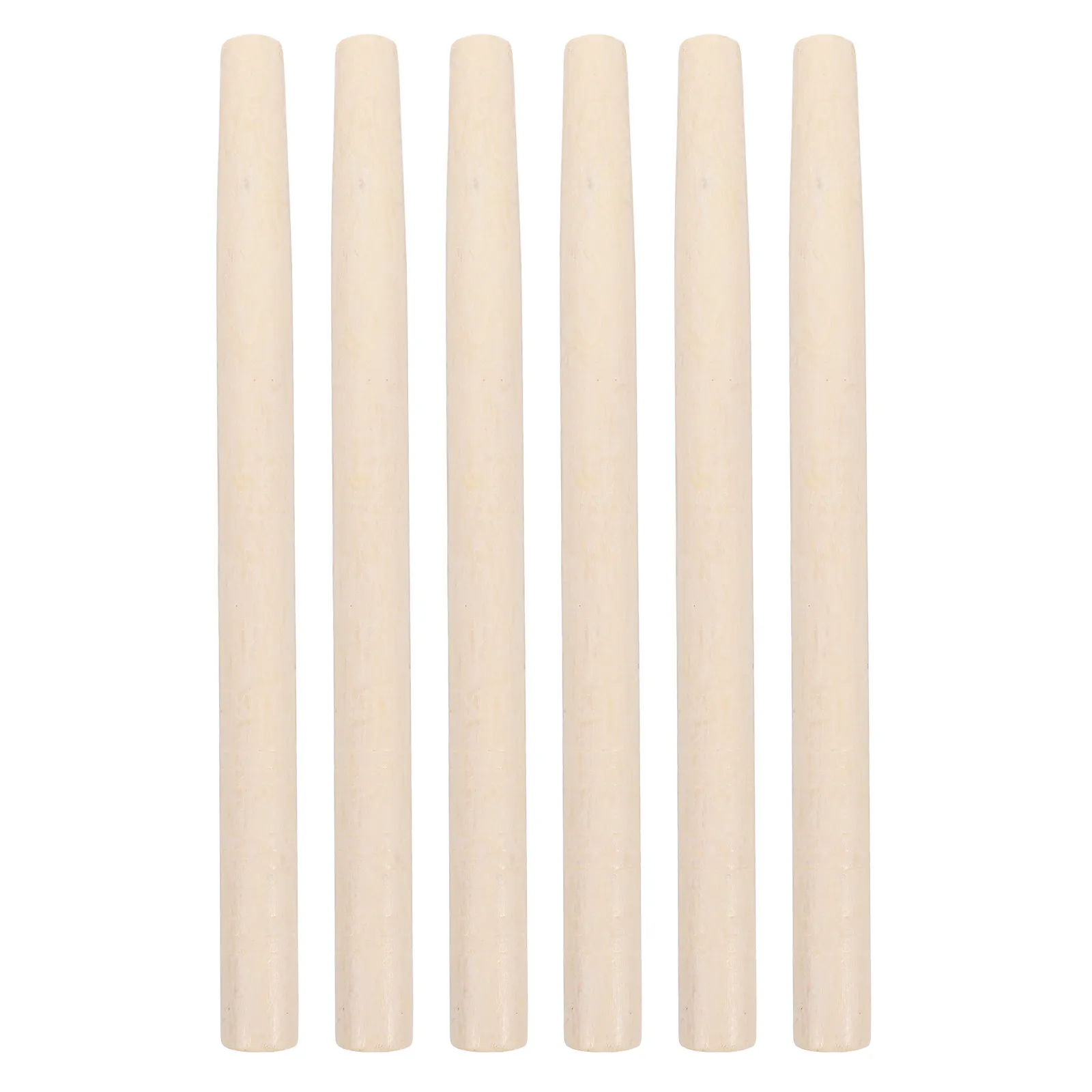 6Pcs Wood Hatchet Handle Replacement Farm Tool Handles Long Hoe Shovel Replacement Wooden Handles Garden Tool Accessory 38Cm