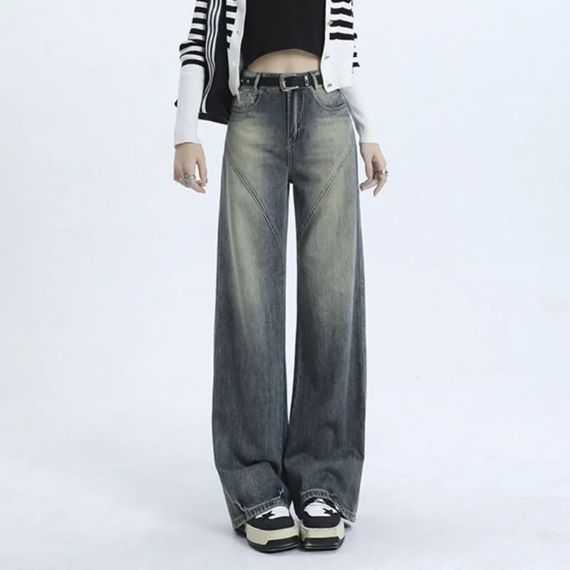 

Straight Leg Jeans Women 2023 Korean Fashion Women's Pants Vintage Clothes Denim Female Clothing Streetwear Y2k High Waist Jeans