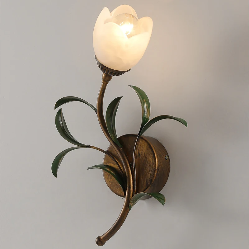 Imagem -02 - Modern Glass Led Wall Lamp Flower Rose Sconce Luzes para Decoração de Sala de Estar Art Decor de Quarto