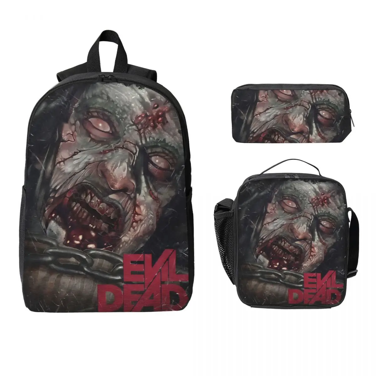 Evil Dead Burn Kids Backpack Lunch Box Pencil Boxes for Boys Girls Backpacks Schoolbag Bookbag Set
