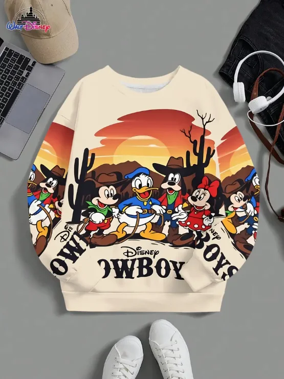 

New Halloween Collection Hoodie Men's Fall Long Sleeve Disney Brand Stitches and Mickey Anime 3D Printed Casual Sweatshirt Y2K