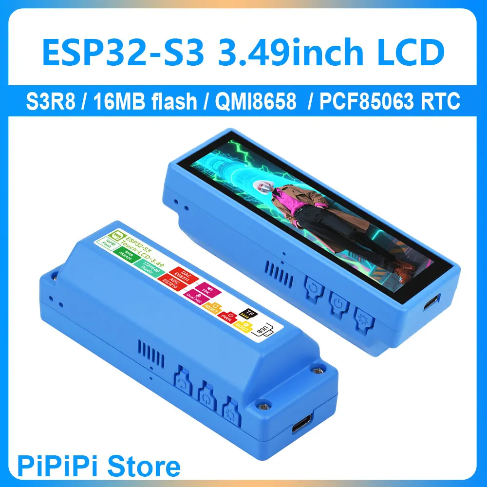 

ESP32-S3 3,49-дюймовая макетная плата DeepSeek AI Chat Box 3,49-дюймовый емкостный сенсорный ЖК-дисплей 172 × 640 N16R8