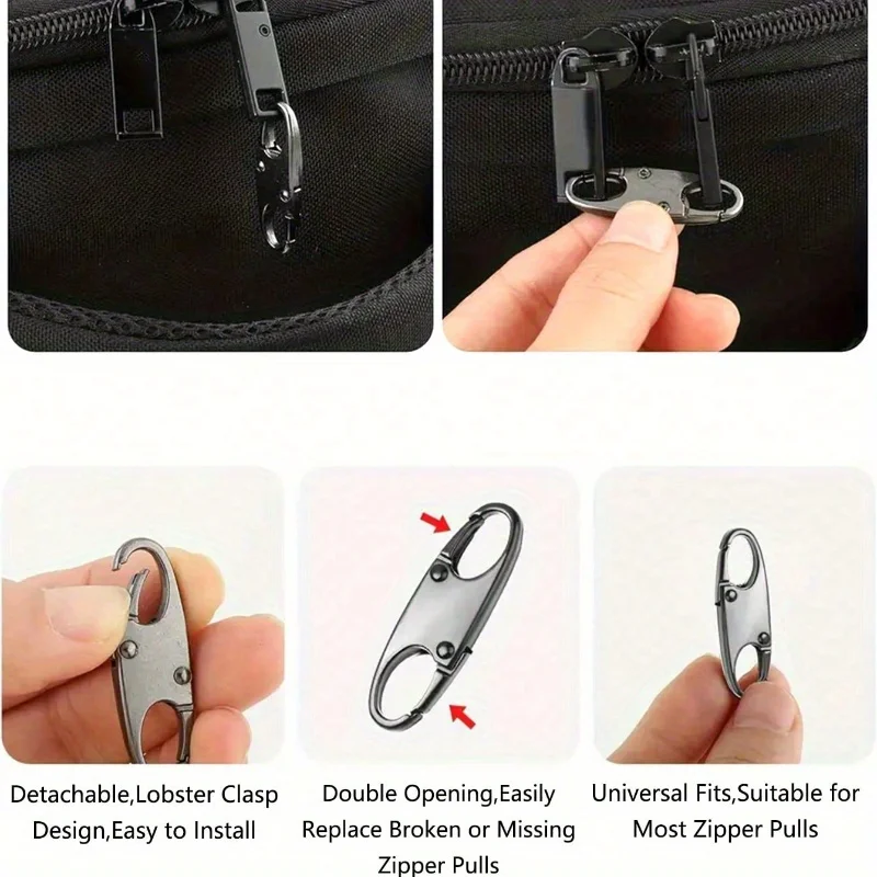 2/4PCS Carabiner Clip Double-layer S-shaped Zipper Clip Used for Outdoor Fishing Rock Climbing Camping Gadgets and Accessories