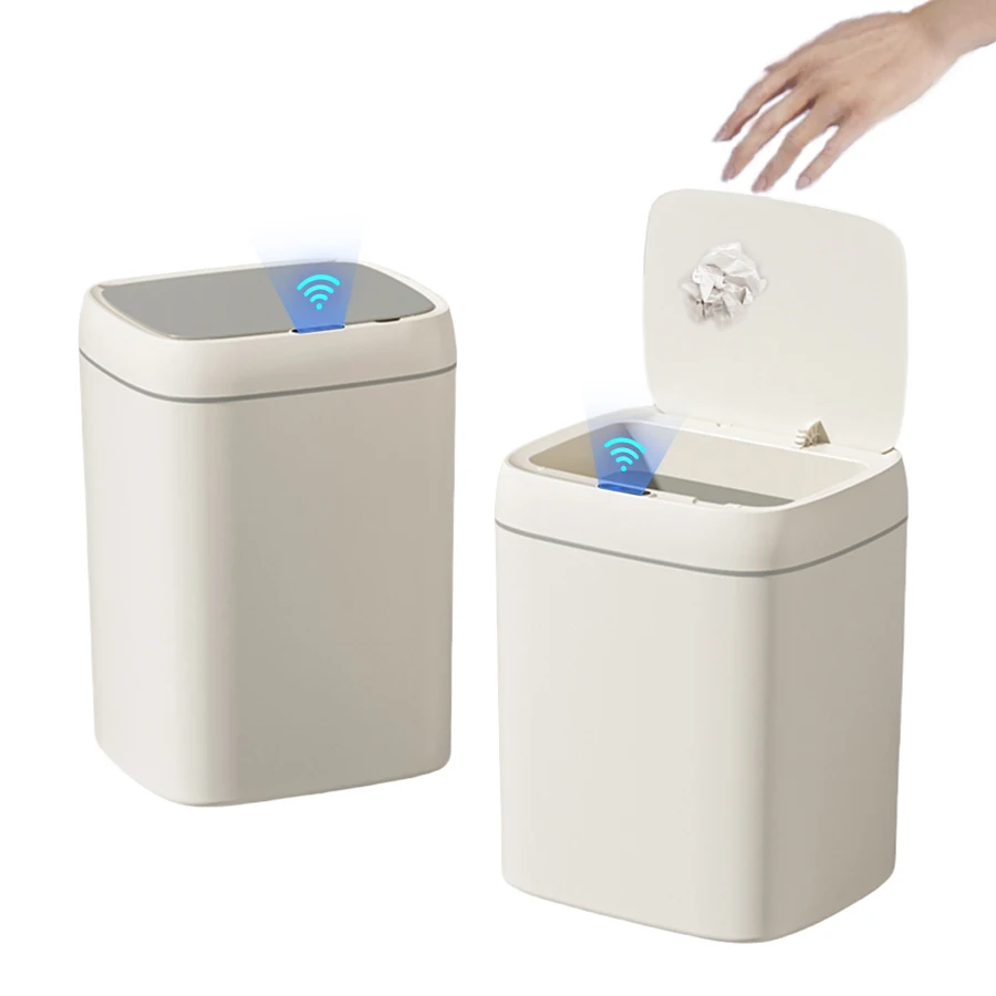 

Мусорный бак 12/14 л с крышкой, автоматический мусорный бак, умный мусорный бак, бесконтактный датчик движения с батарейным питанием, мусорные баки