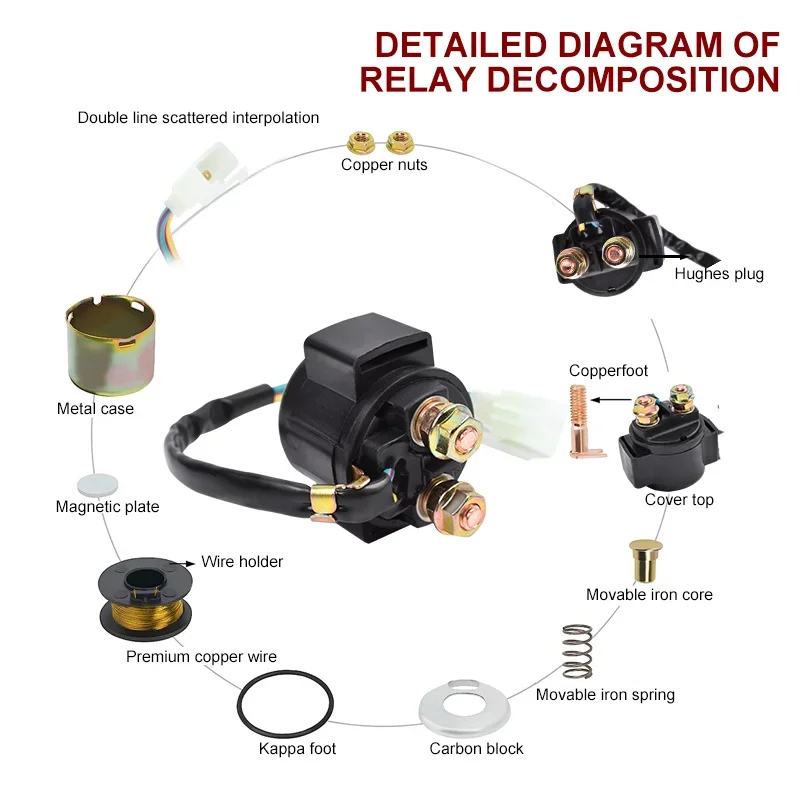 Motorcycle Electrical Starter Solenoid Relay For HONDA TRX250 TRX 250 FOURTRAX RECON ATC250 TRX250 EX SporTrax TRX300  FOURTRAX