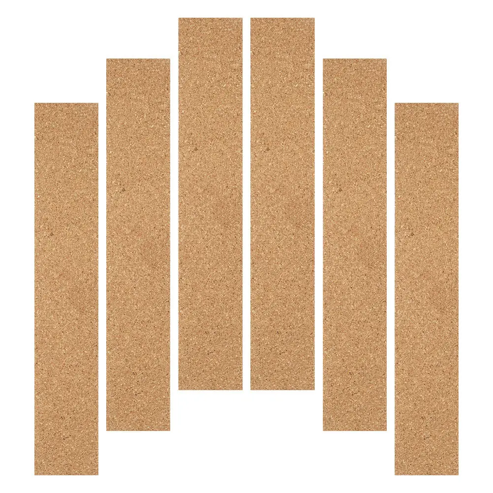 6Pcs Cork Board Strips Brown Natural Texture Frameless Cork Bulletin Bars for Photo Memo Office Home Wall Decoration Supplies