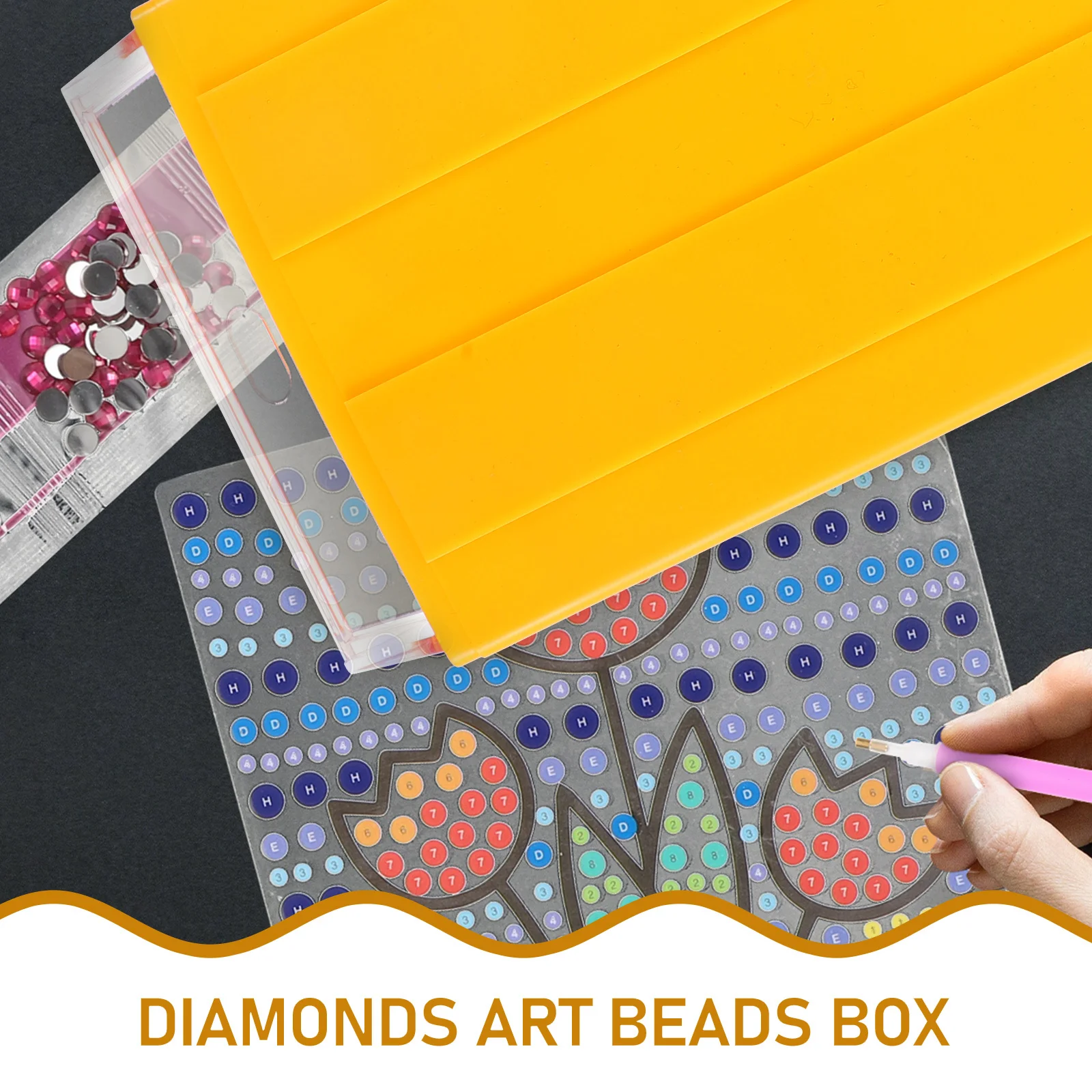 

1Set Diamonds Art Storage Container Drawer Style Beads Case Organizer Lightweight Portable Jewelry Storage Box Rhinestone