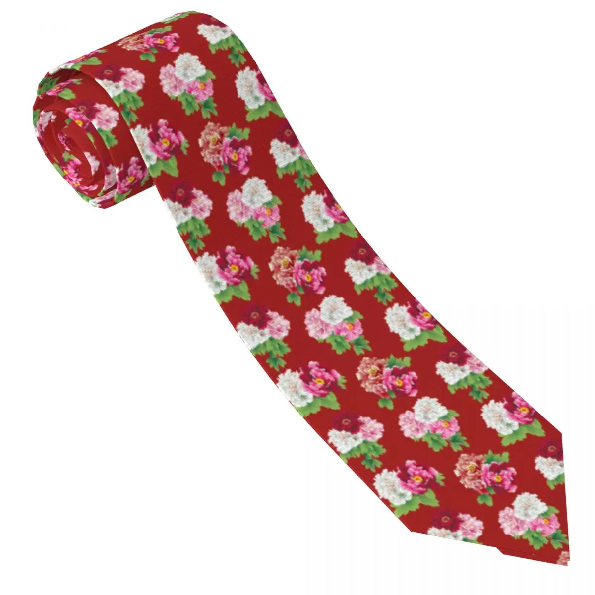 Tropical Vibes Flower Tie para homens, Novidade Casual Neck Ties for Masculino, Cosplay Party, Gola de Qualidade, Acessórios Gravata, Moda, Havaí