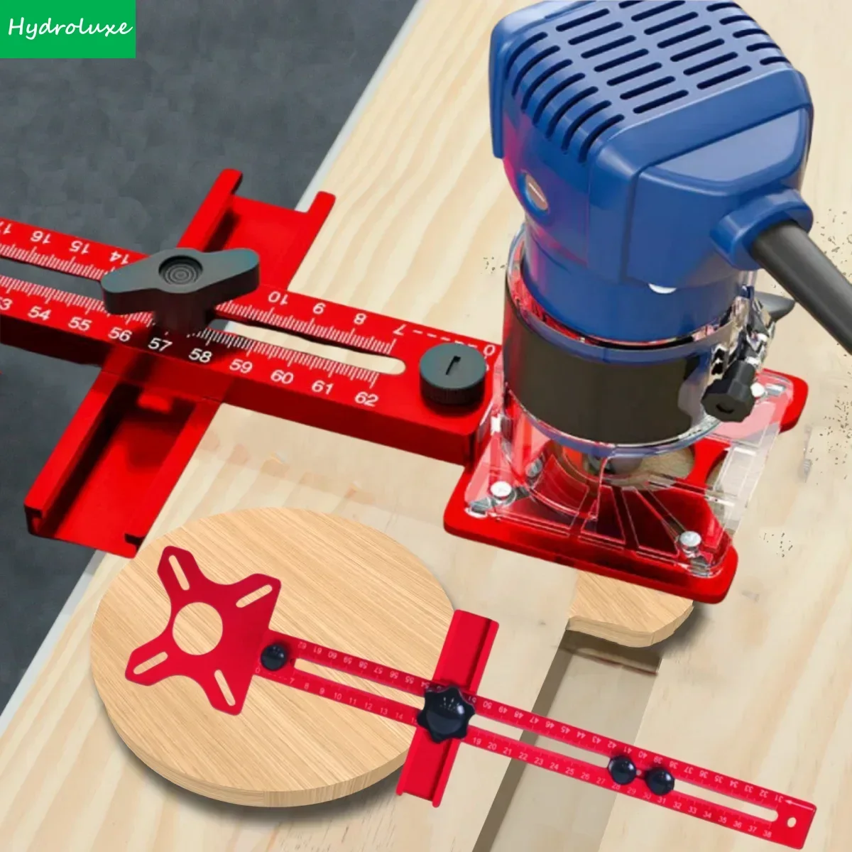 Wood Working Router Milling Groove Bracket Aluminum Cutting and Milling Circular Auxiliary Tool 3 in1 Router Circle Cutting Jig