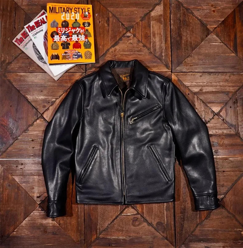 YR!Best JiaShi.Brand Asian Size Motor Rider Natural Horsehide